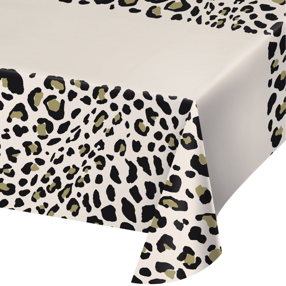 Gold Foil Leopard Table Cloth