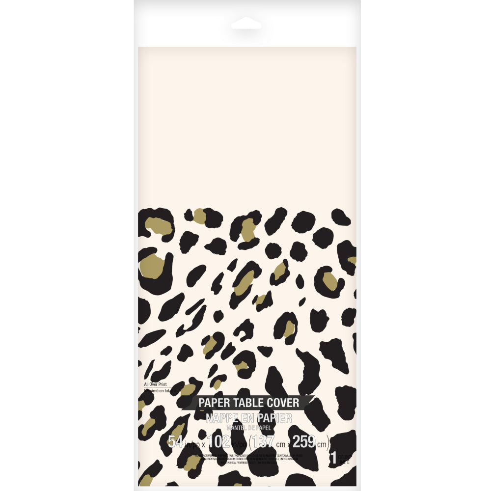 Gold Foil Leopard Table Cloth