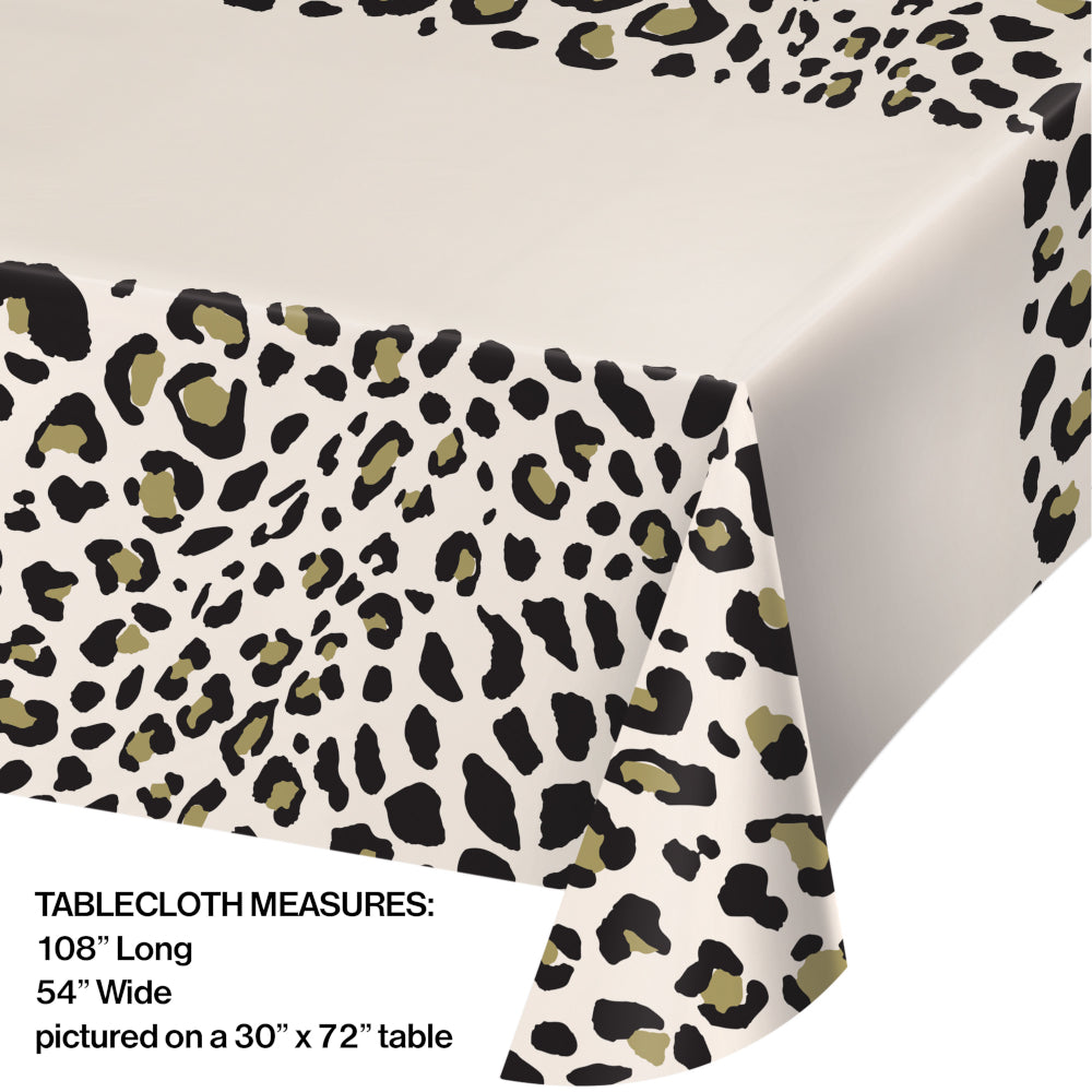 Gold Foil Leopard Table Cloth