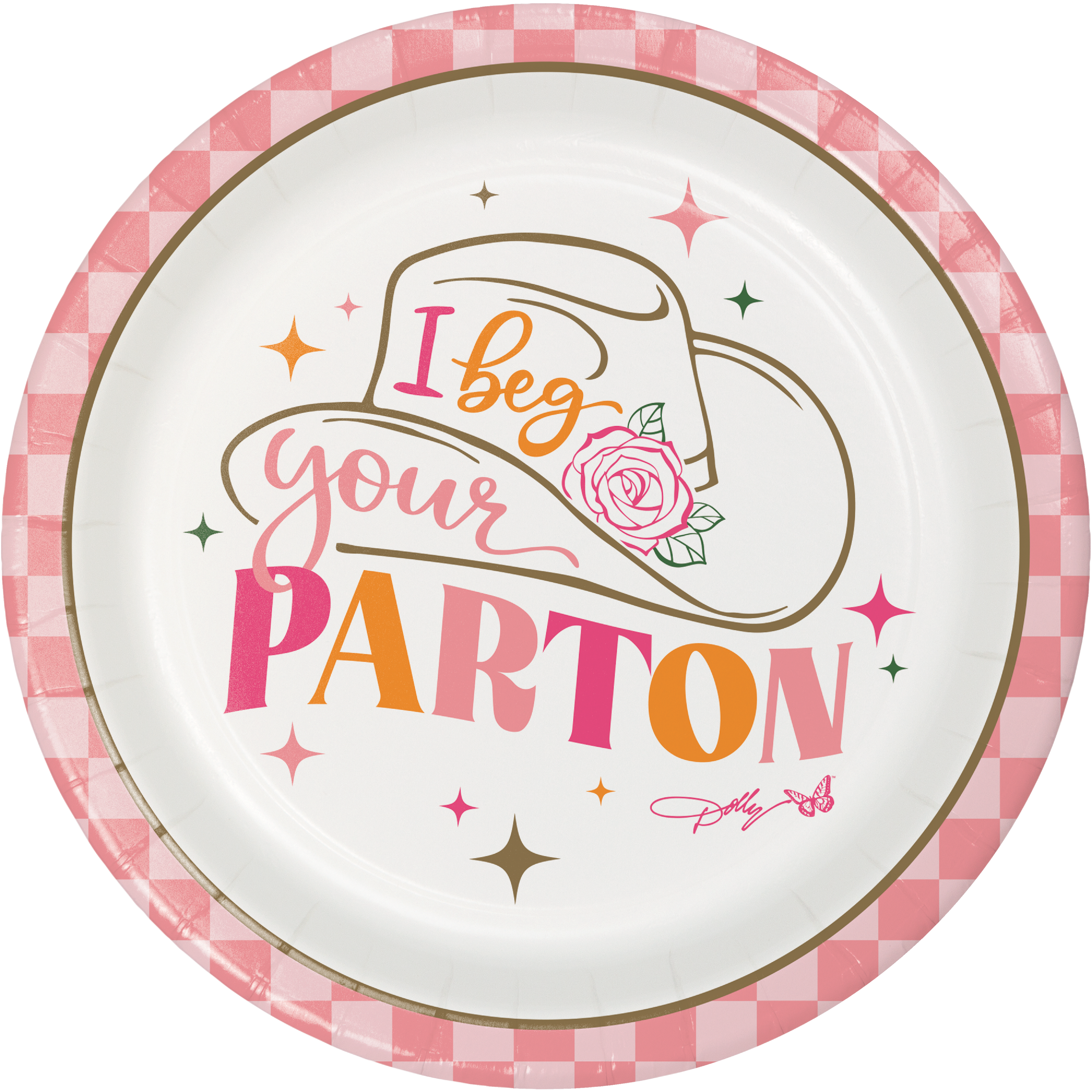 I Beg Your Parton Cocktail Plates