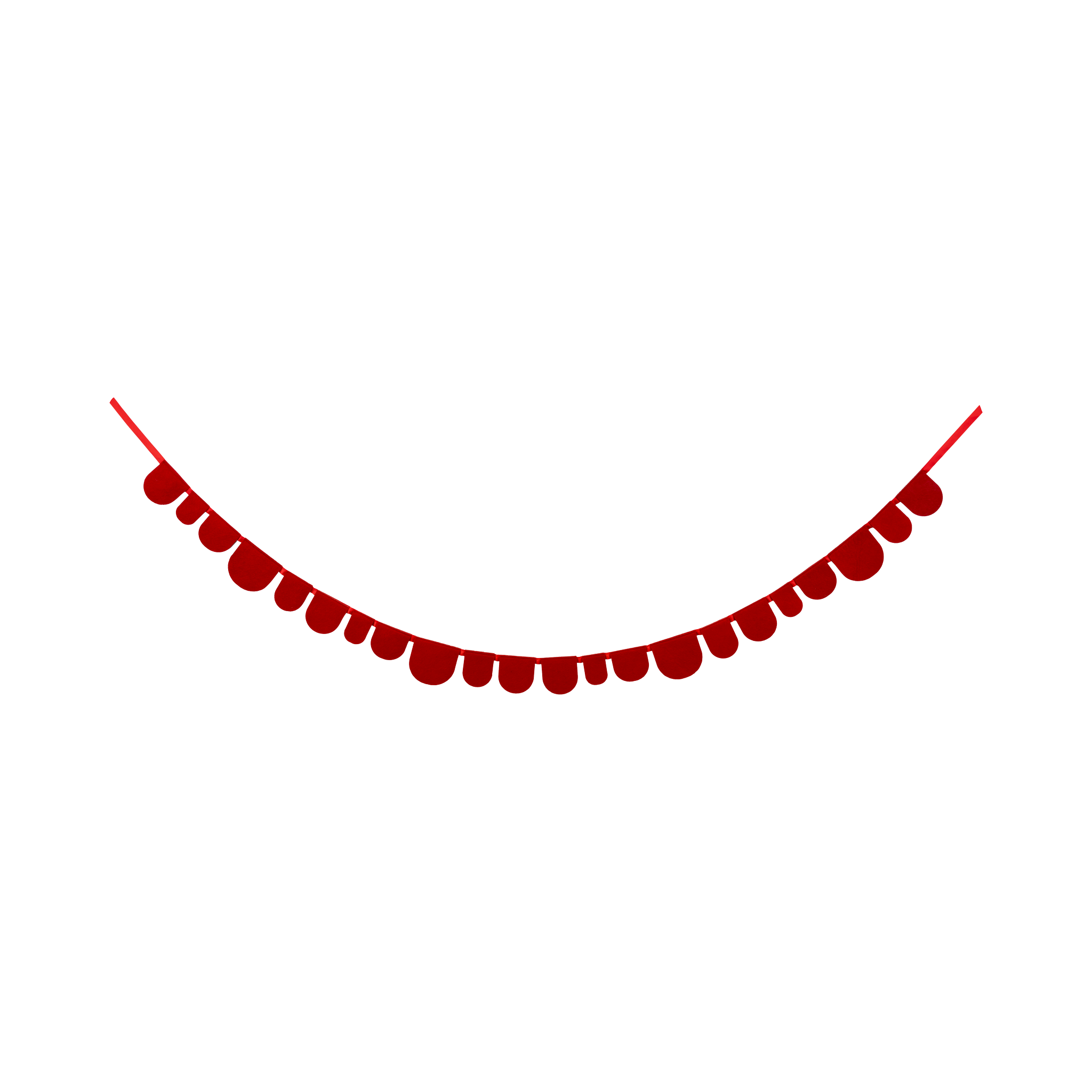 Red and Cream Scalloped Felt Banner Set