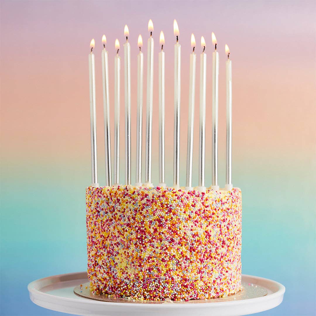 Silver Ombre Tall Skinny Wax Candles