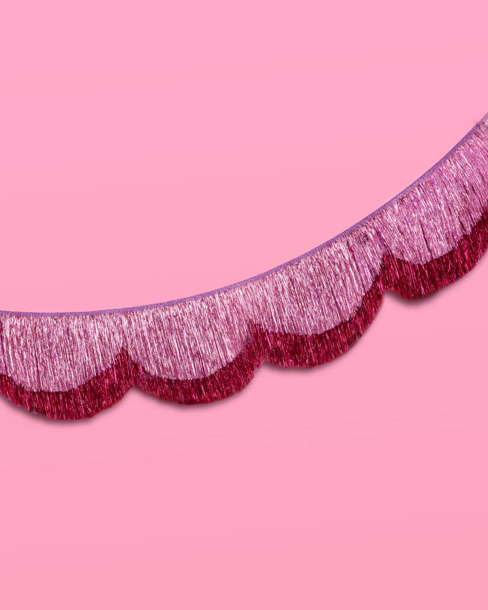 Pink Fringe Scalloped Banner