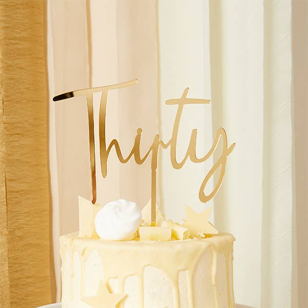 Gold 'Thirty' Cake Topper
