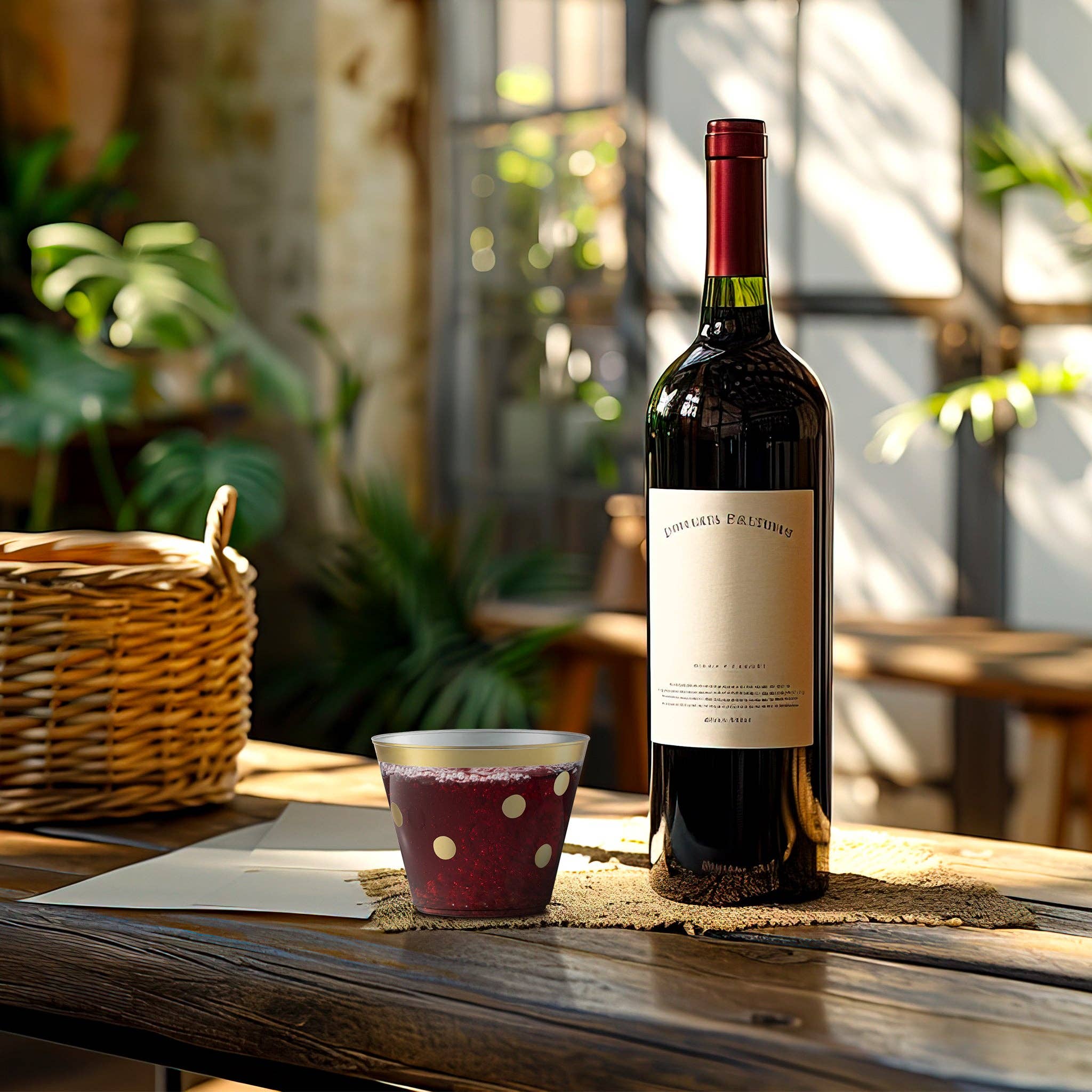 8 oz. Clear with Gold Dots Plastic Party Cups