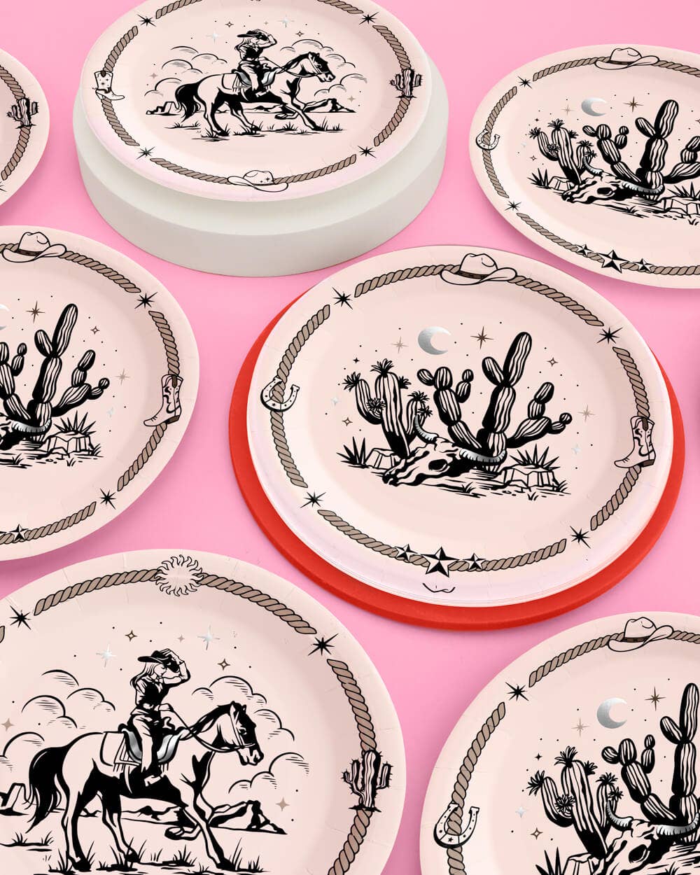 Cowgirl Paper Plates - Set of 24