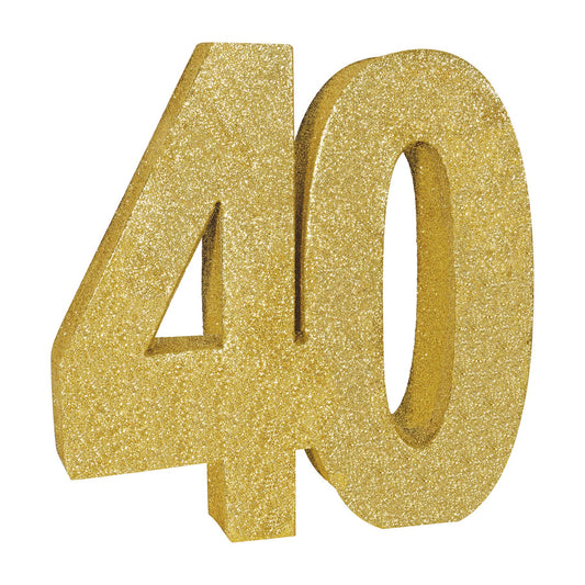 3-D Glittered "40" Centerpiece