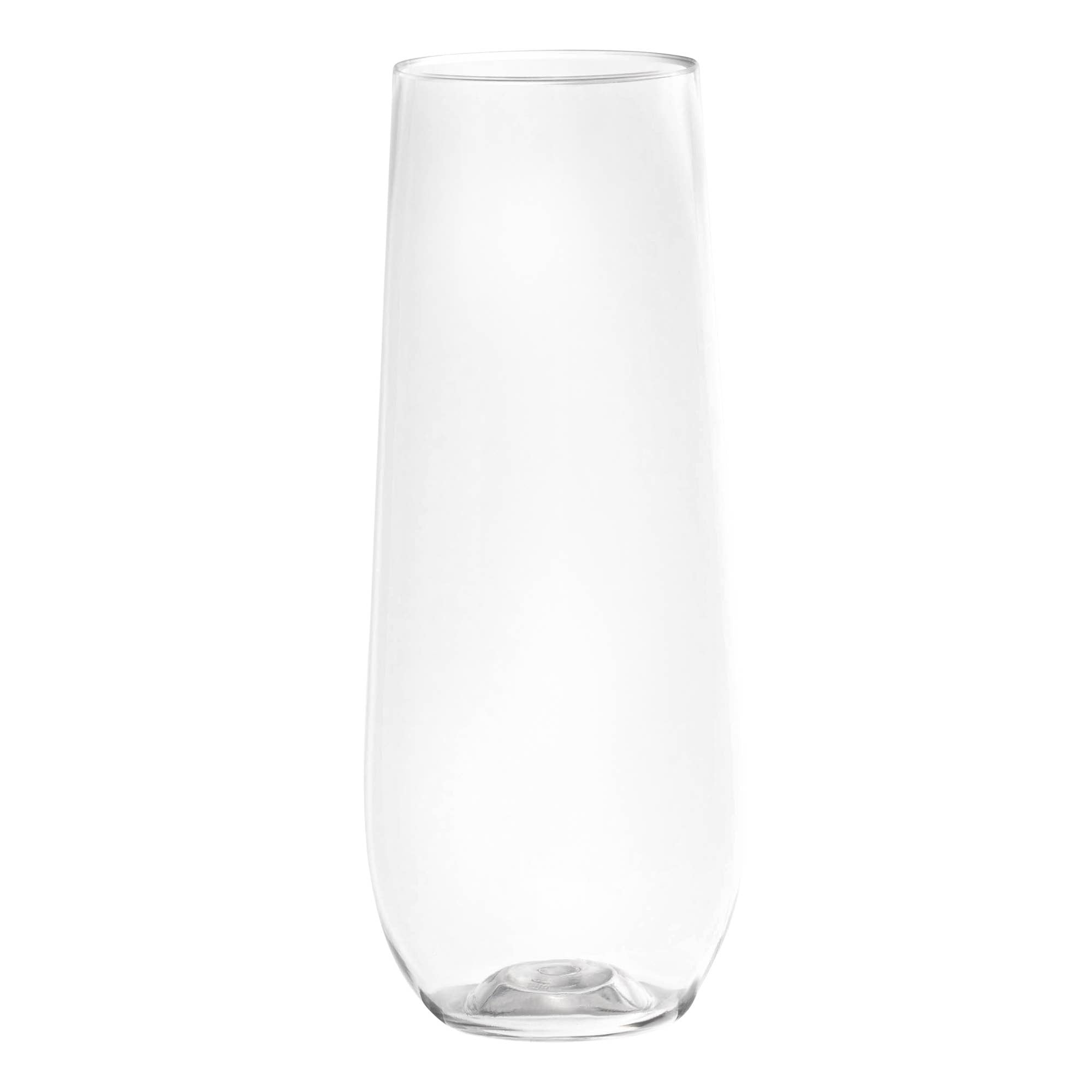 9 oz. Clear Stemless Plastic Champagne Flutes