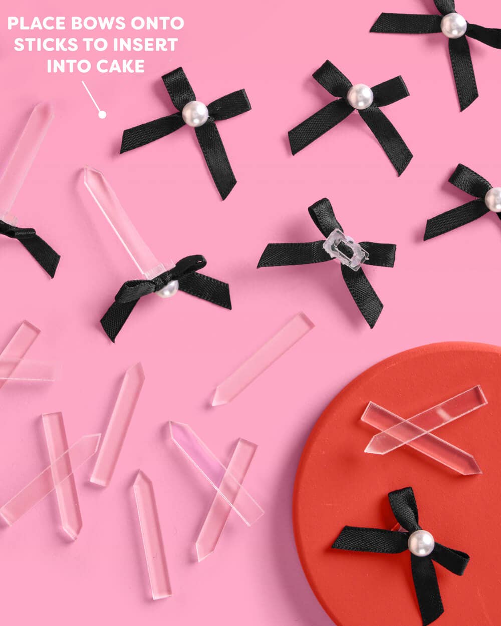 Little Black Bow Cake Toppers