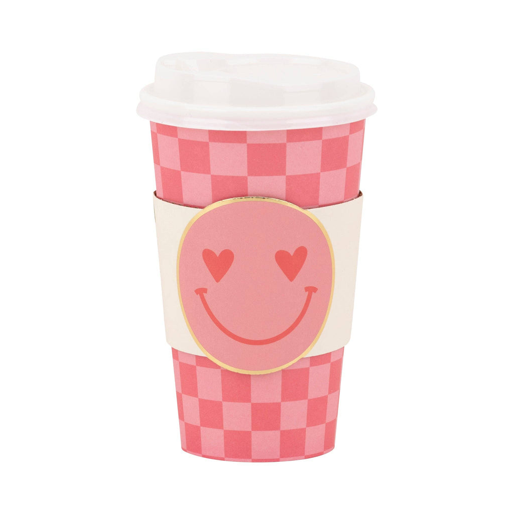 Checker Smiley Face To Go Cups