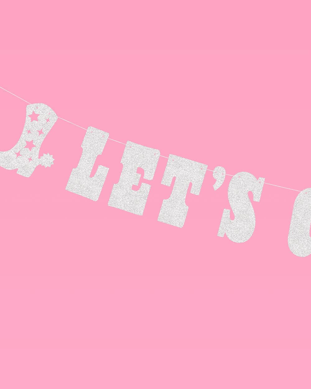 Let's Go Girls Glitter Banner