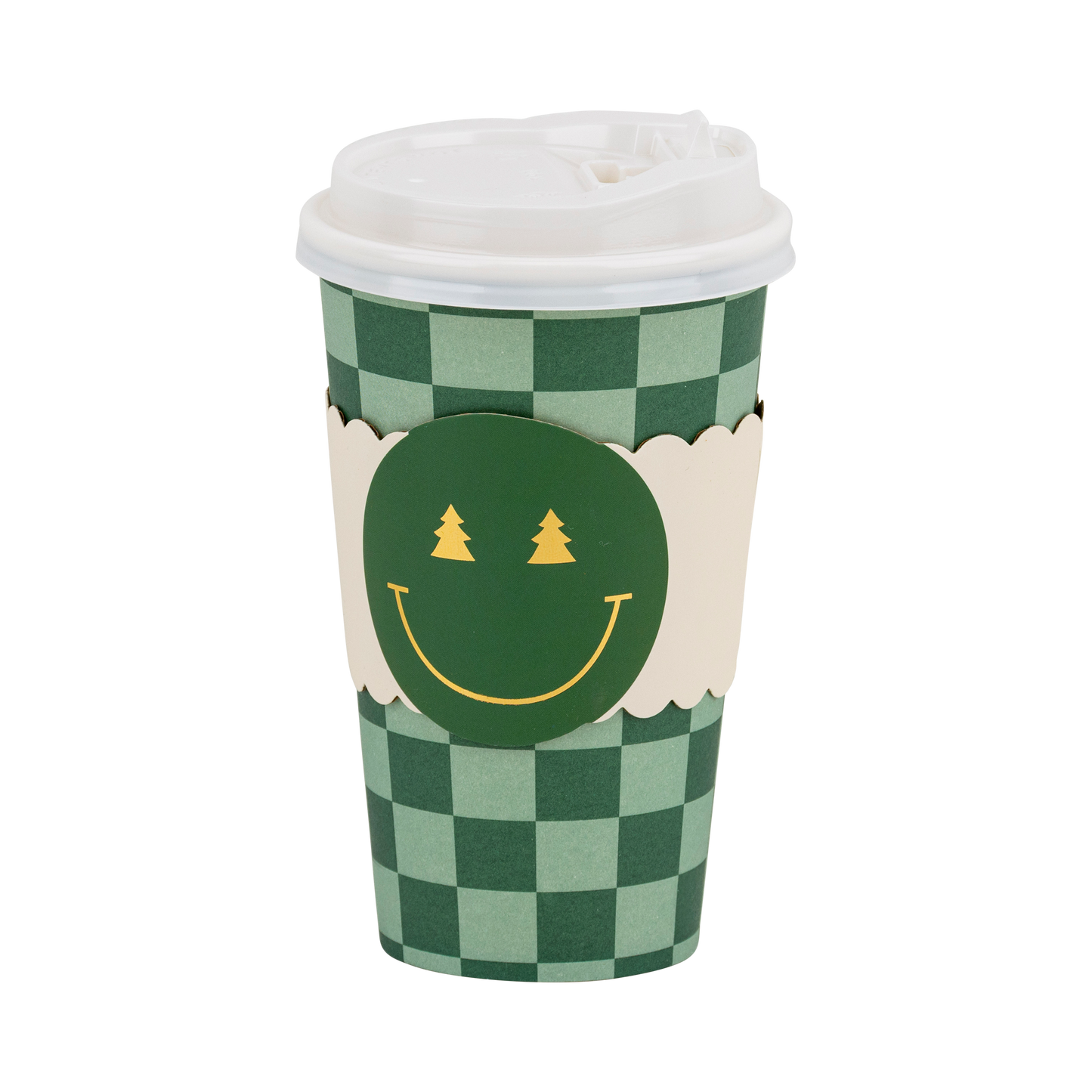 Checker Smiley Face To Go Cups - Set of 8