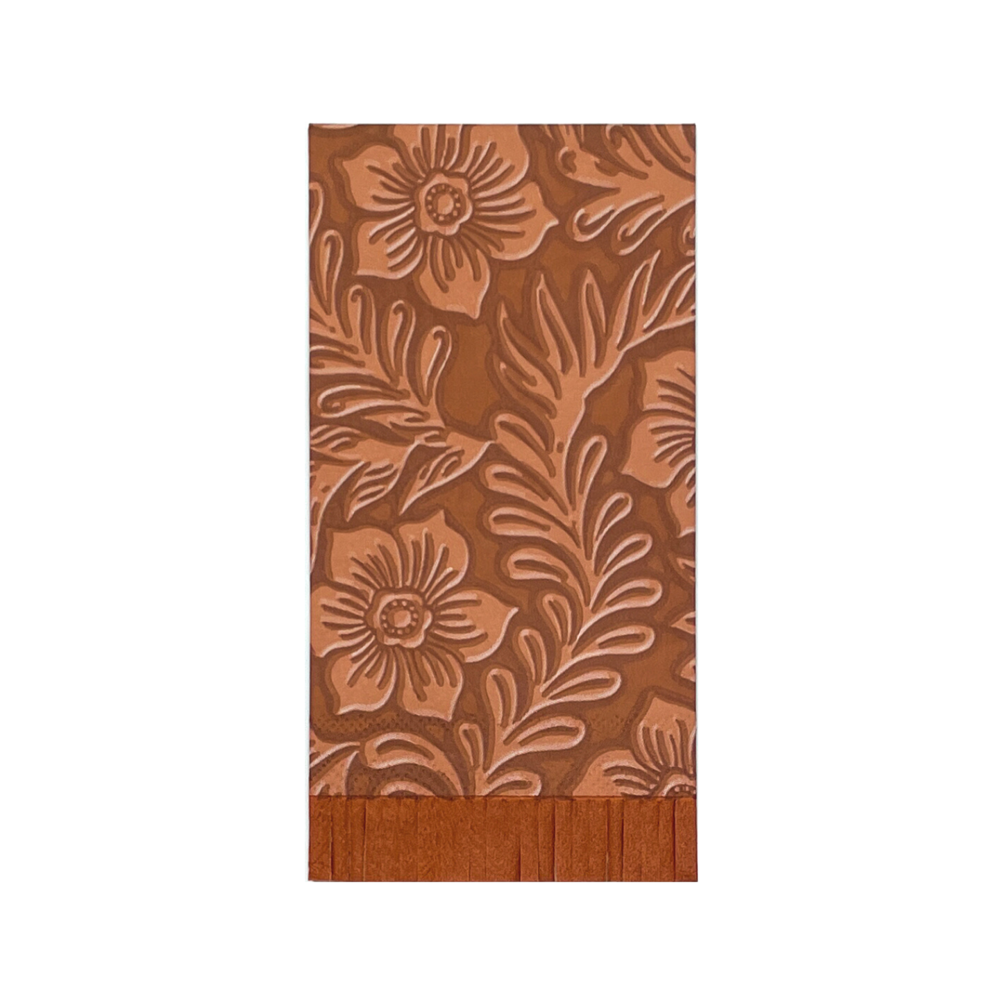 Floral Tooled Leather Dinner Napkins - Pack of 16