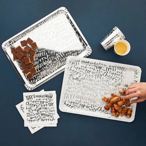 Silver Celebration Serving Trays - Set of 4