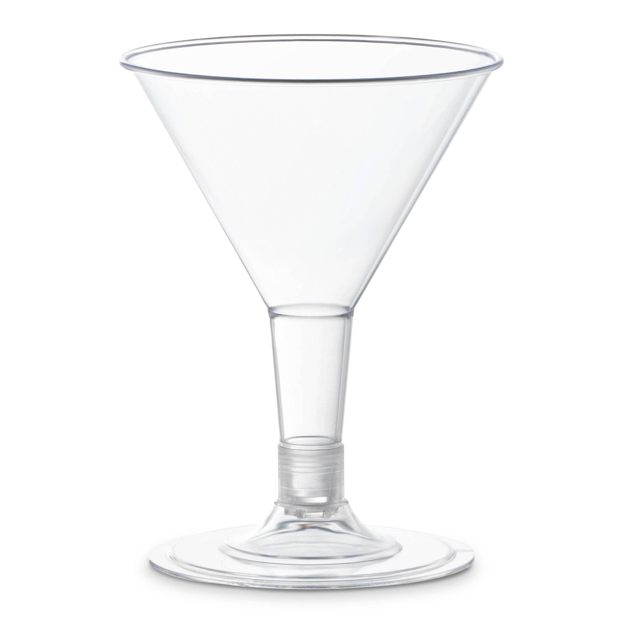 2 oz. Clear Plastic Mini Martini Shot Glasses