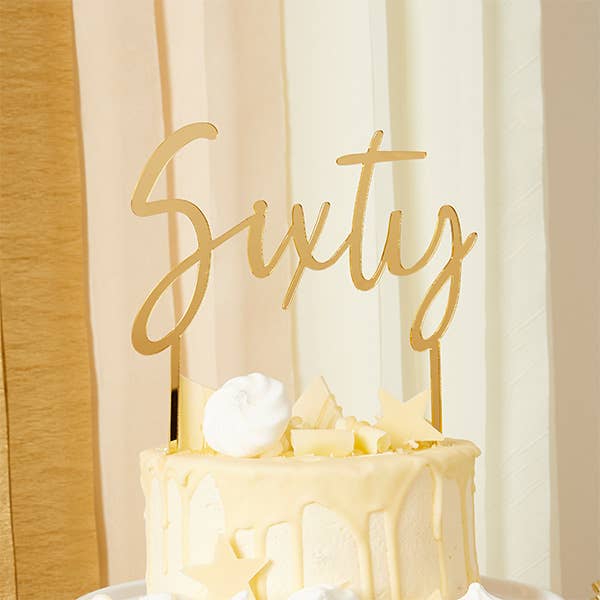 Gold 'Sixty' Cake Topper