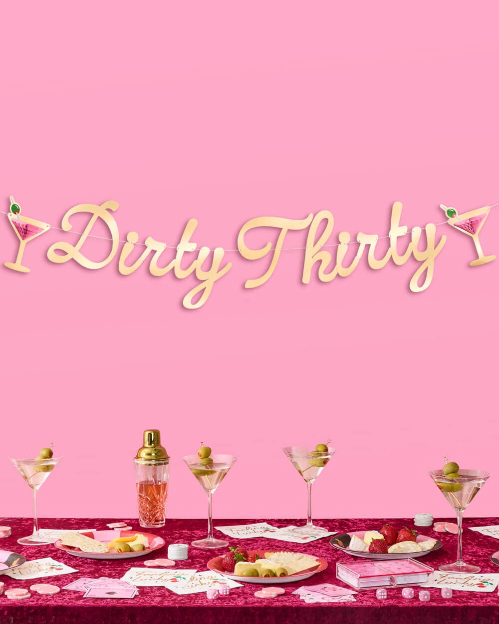 Dirty Thirty Martini Bday Banner