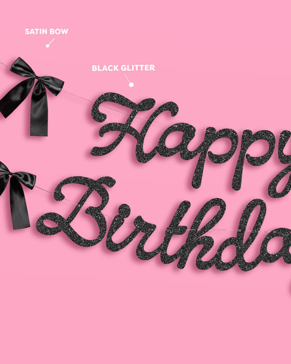 Little Black Bow Birthday Banner