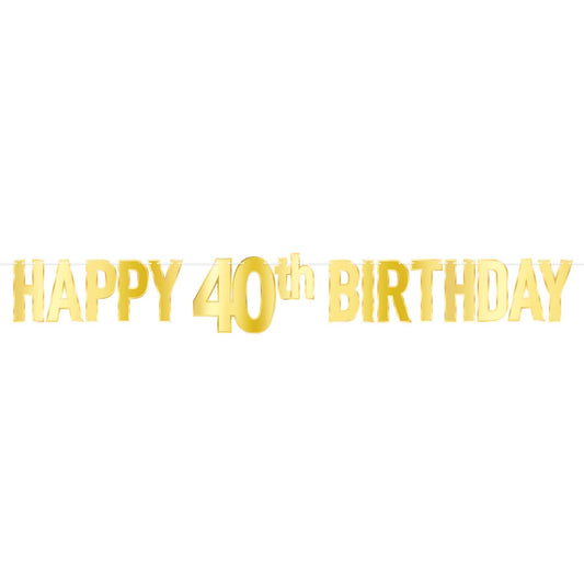 Happy 40th Foil Birthday Banner