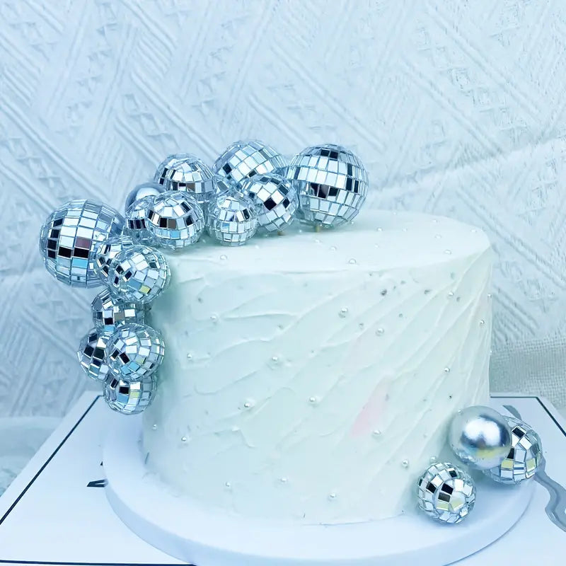 Disco Ball Cake Topper Set