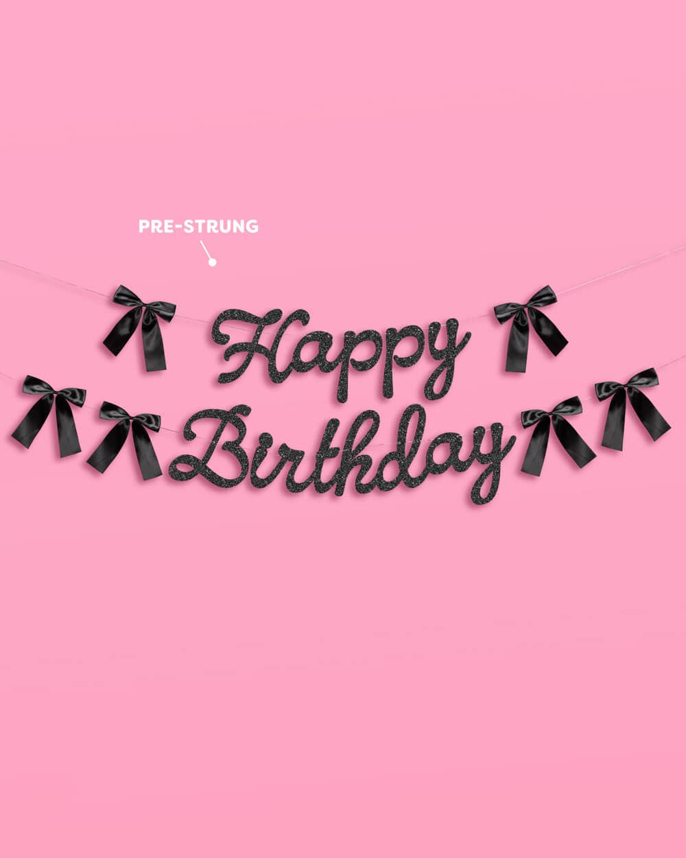 Little Black Bow Birthday Banner