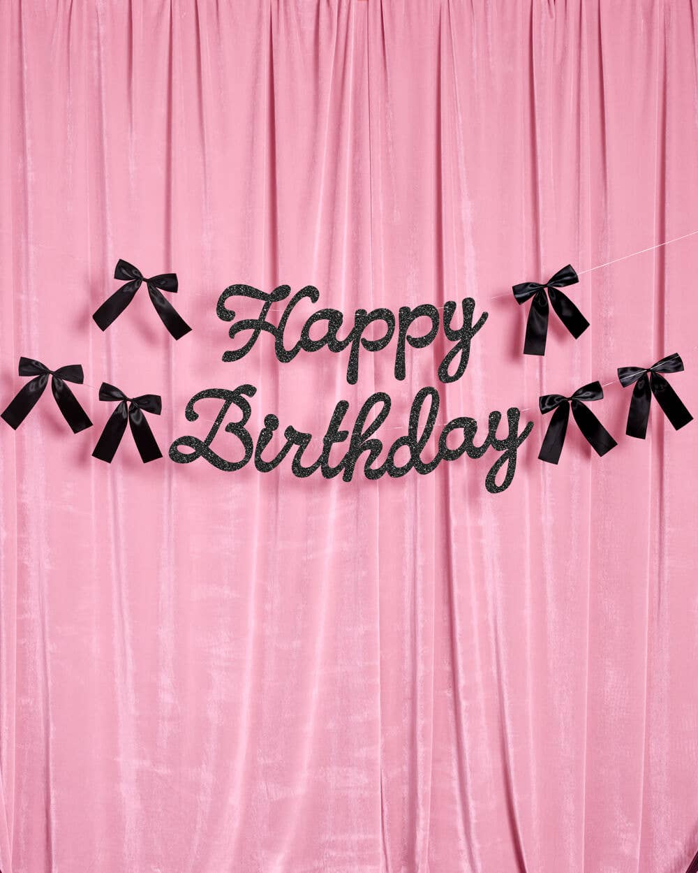 Little Black Bow Birthday Banner