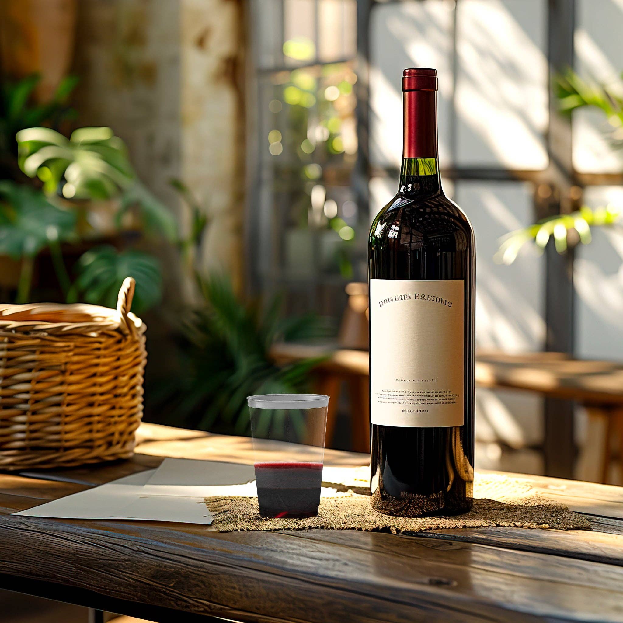 12 oz. Clear w/ Metallic Silver Rim Round Tumblers