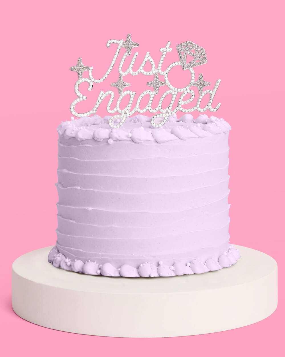 Just Engaged Topper Pearl + Crystal Cake Topper