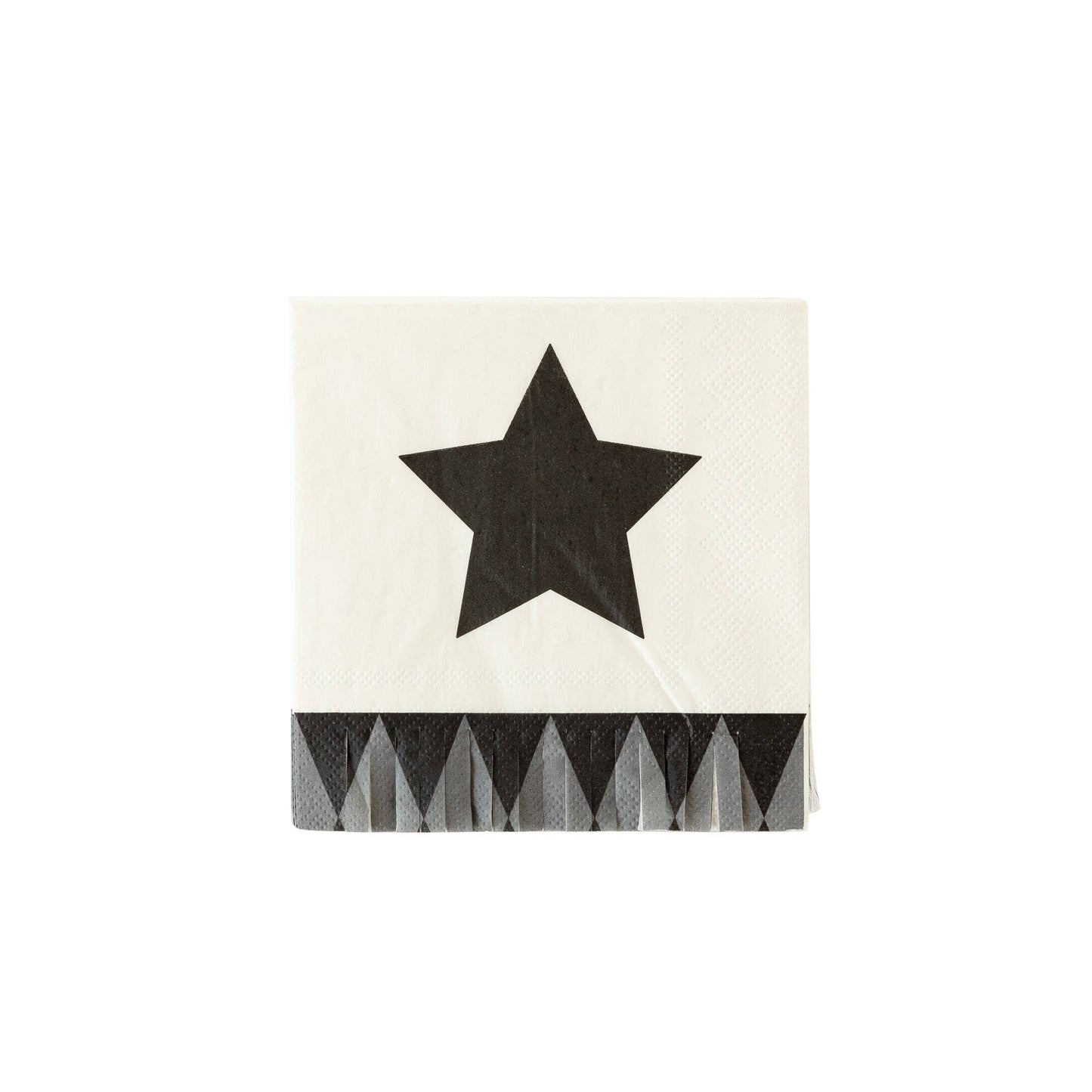 Vintage Black Star Fringe Cocktail Napkin