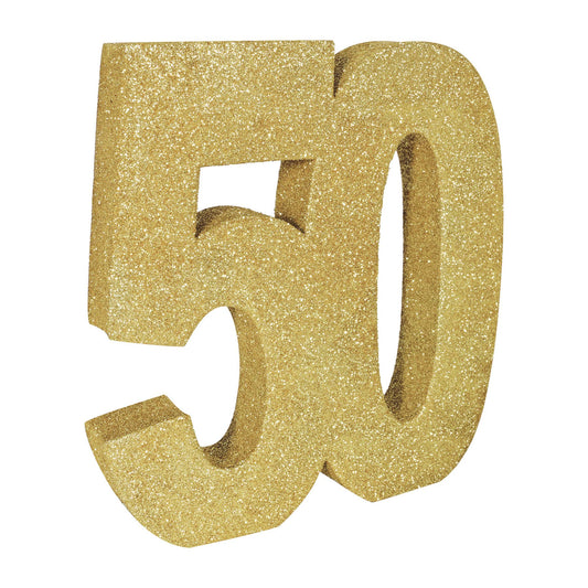 3-D Glittered "50" Centerpiece