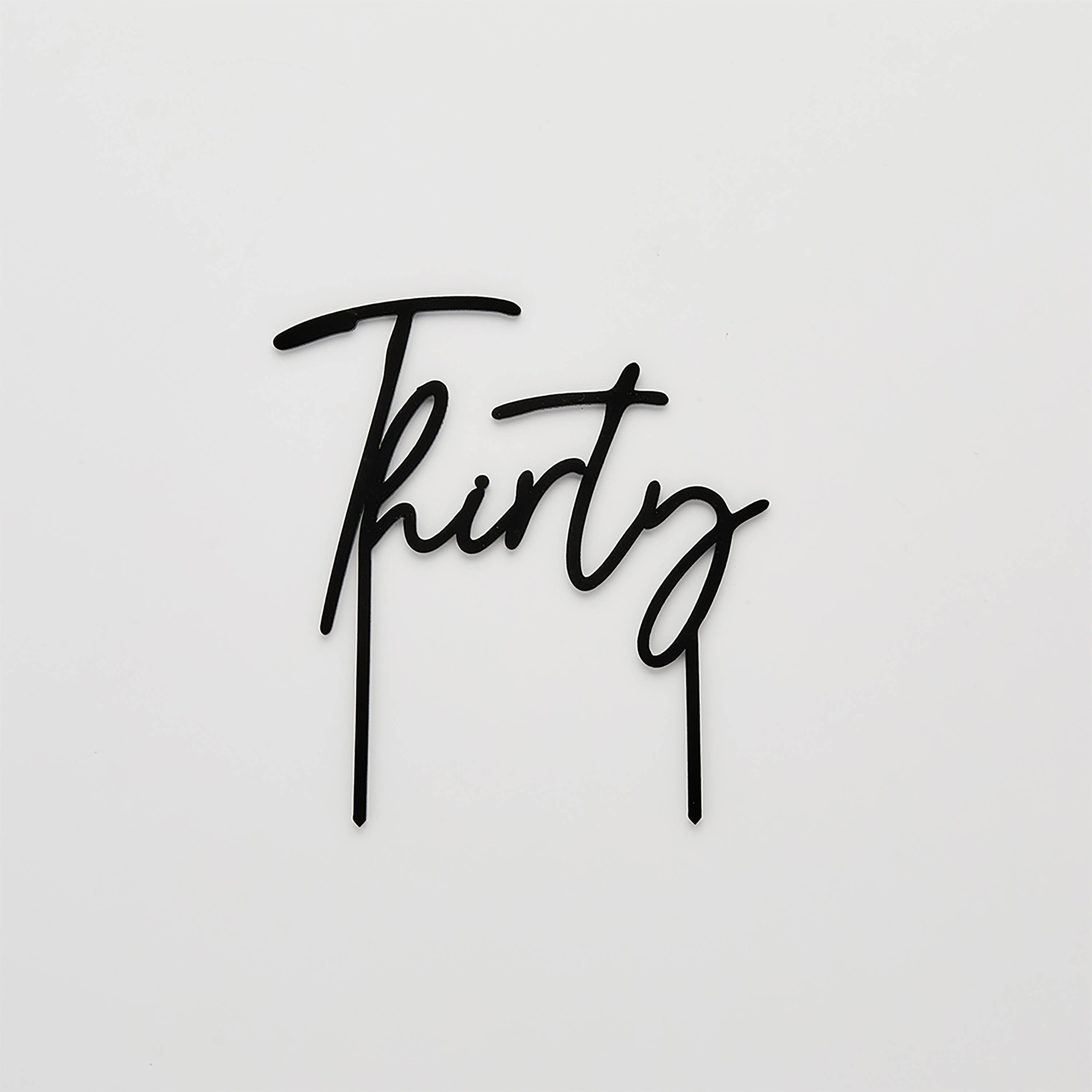 Black 'Thirty' Acrylic Cake Topper