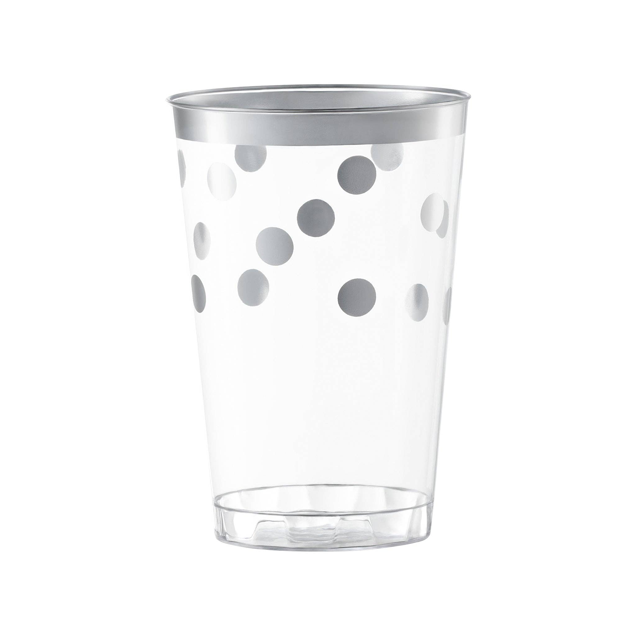 12 oz. Clear with Silver Dots Plastic Tumblers