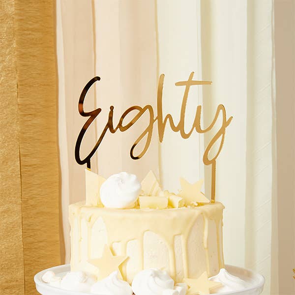Gold 'Eighty' Cake Topper