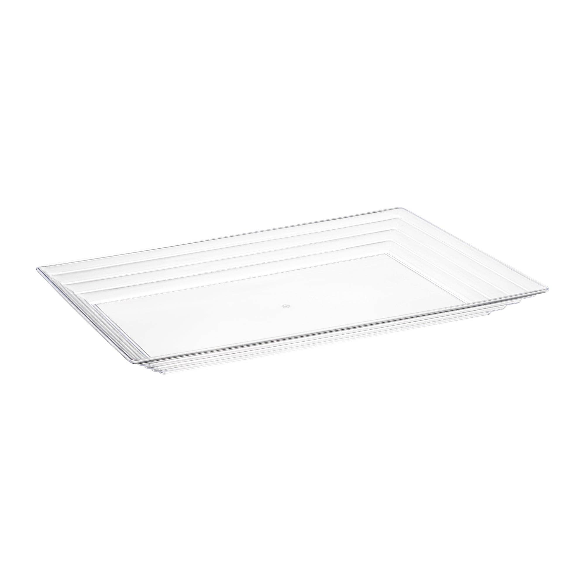 11" x 16" Clear Rectangular Plastic Serving Trays