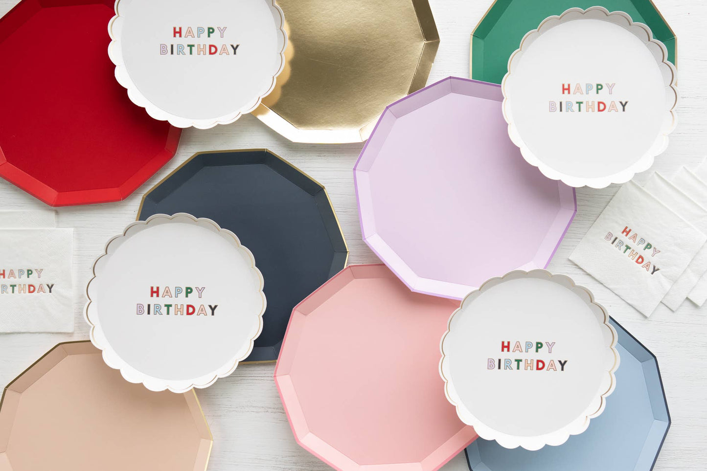 Rainbow Happy Birthday Plates