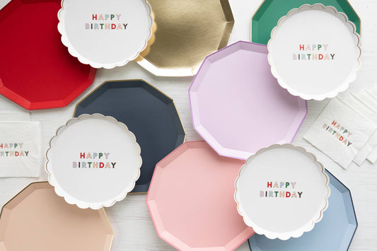 Rainbow Happy Birthday Plates