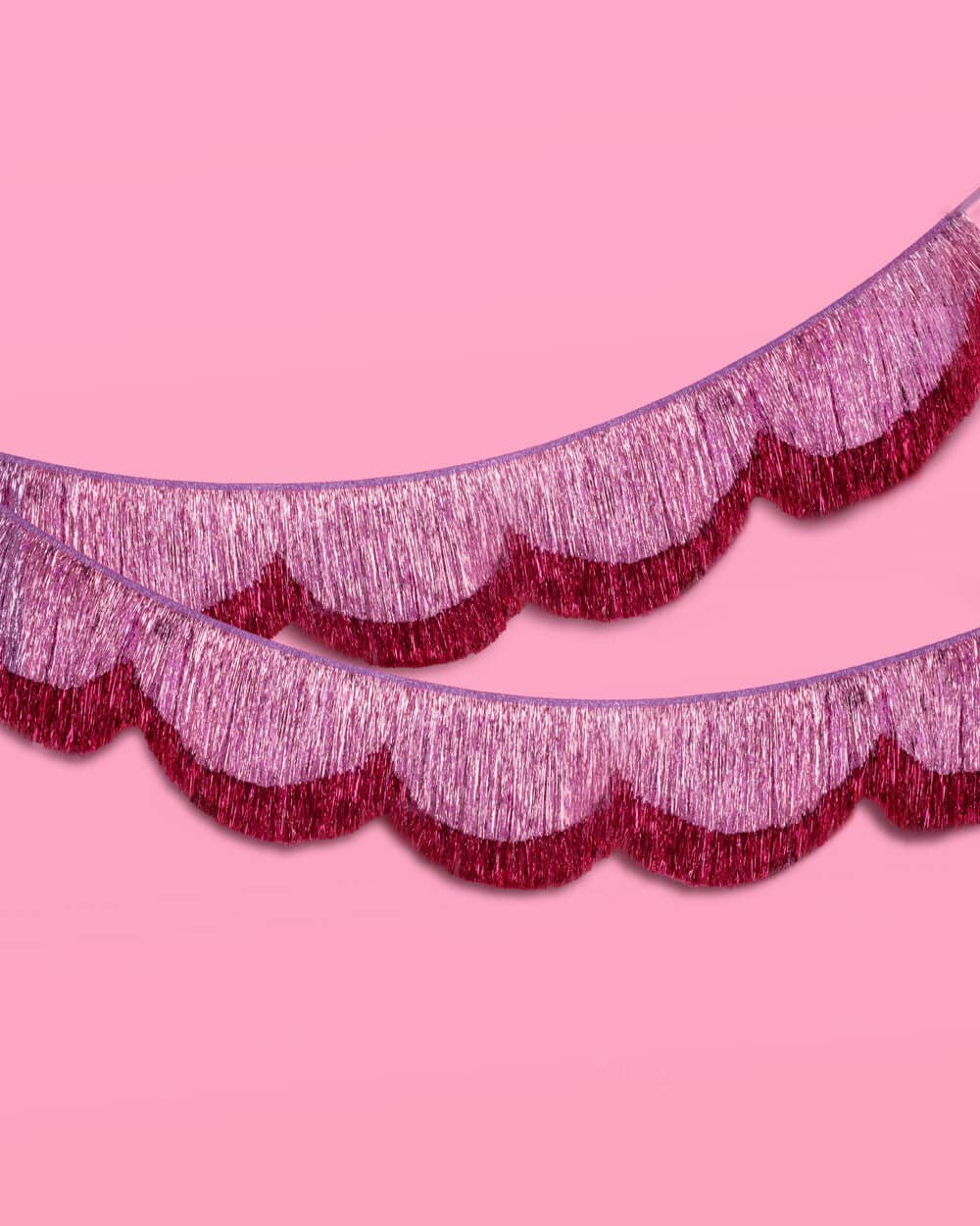 Pink Fringe Scalloped Banner