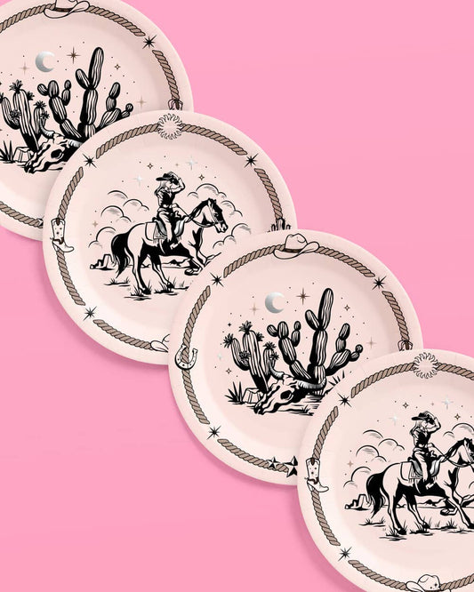 Cowgirl Paper Plates - Set of 24