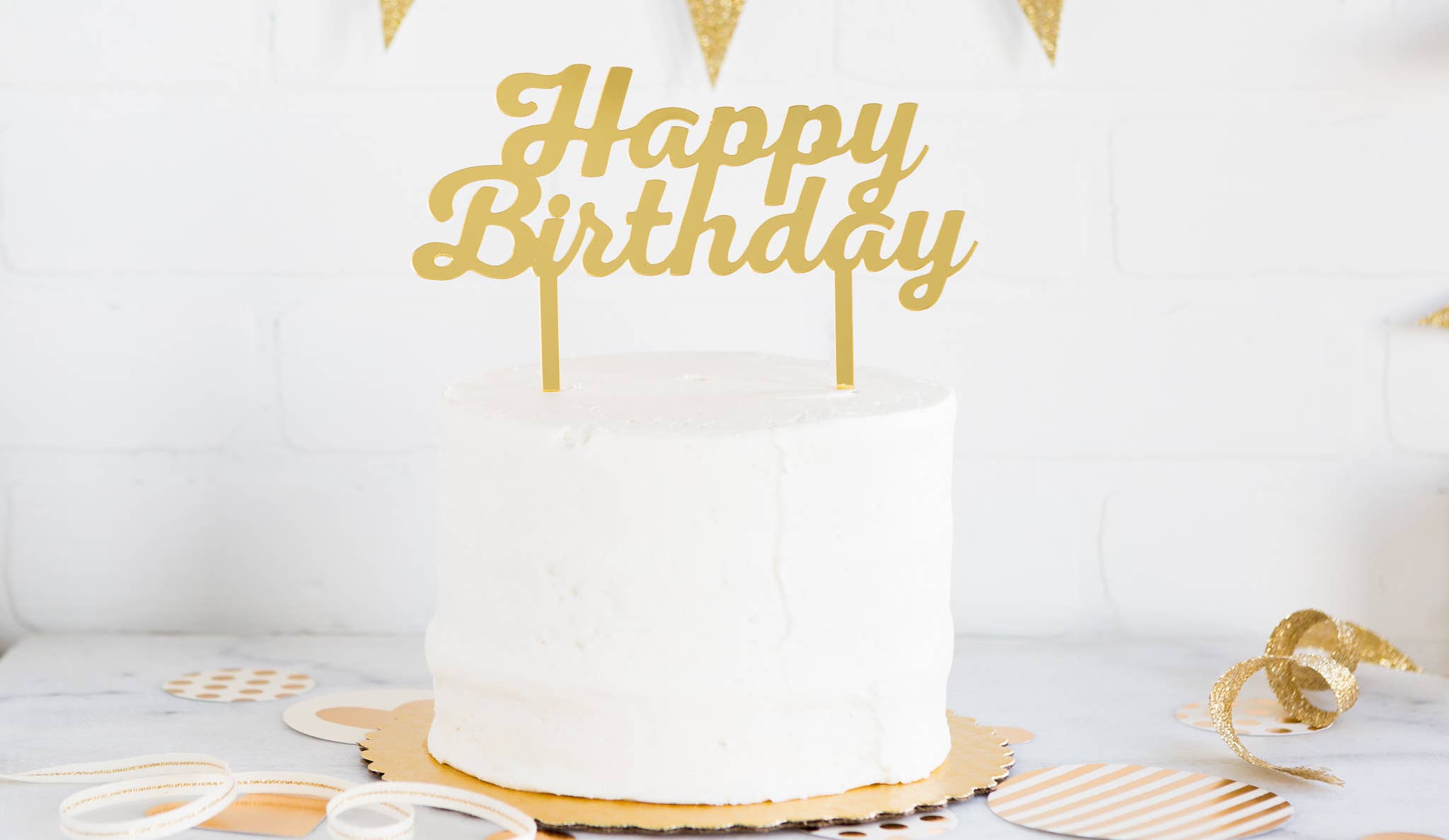 Basic Happy Birthday 
 Cake Topper