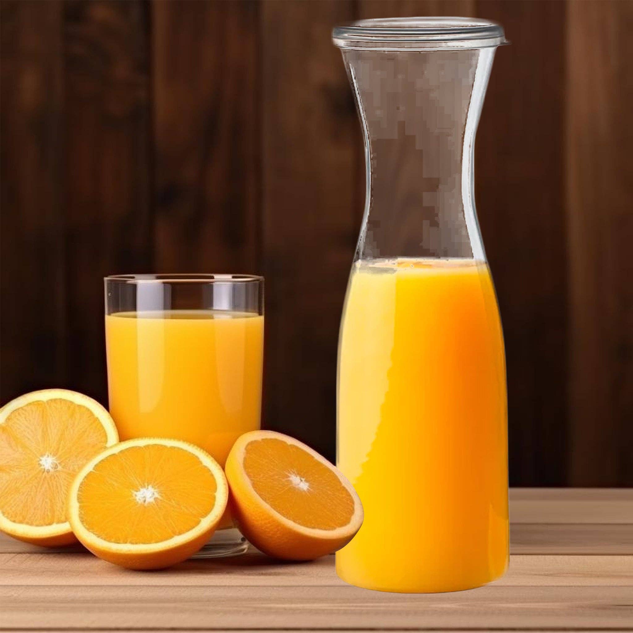 35 oz. Clear Large Plastic Wine Carafe with Lid