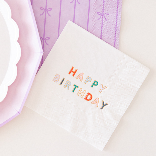 Rainbow Happy Birthday Cocktail Napkins