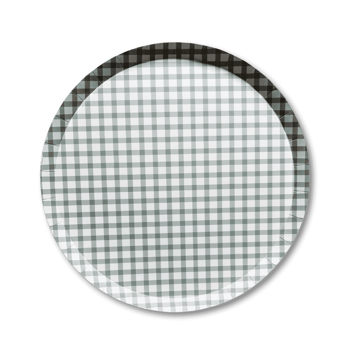 Gingham Green Plate - Pack of 12