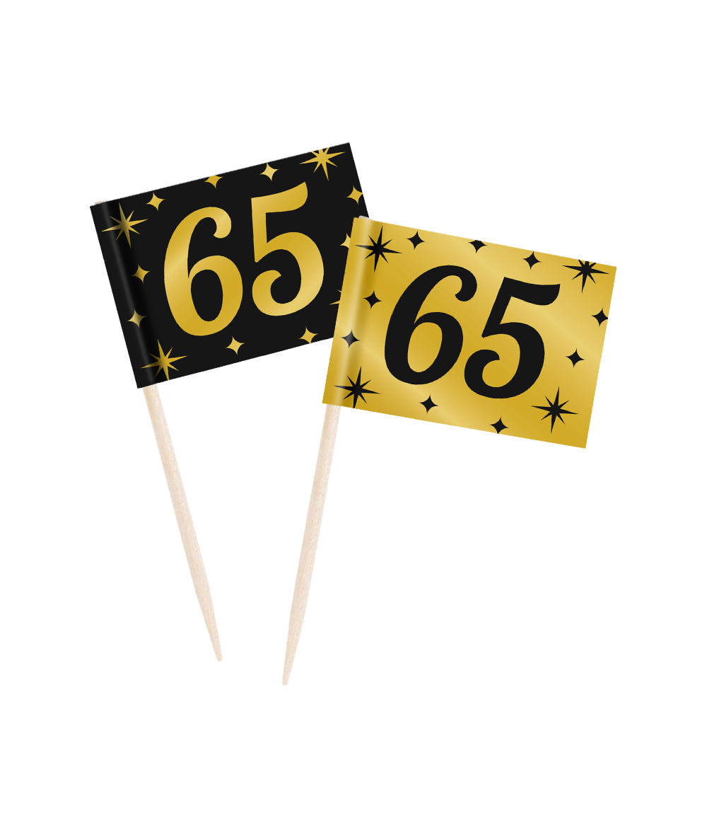 Cheers to 65 Years Cocktail Picks