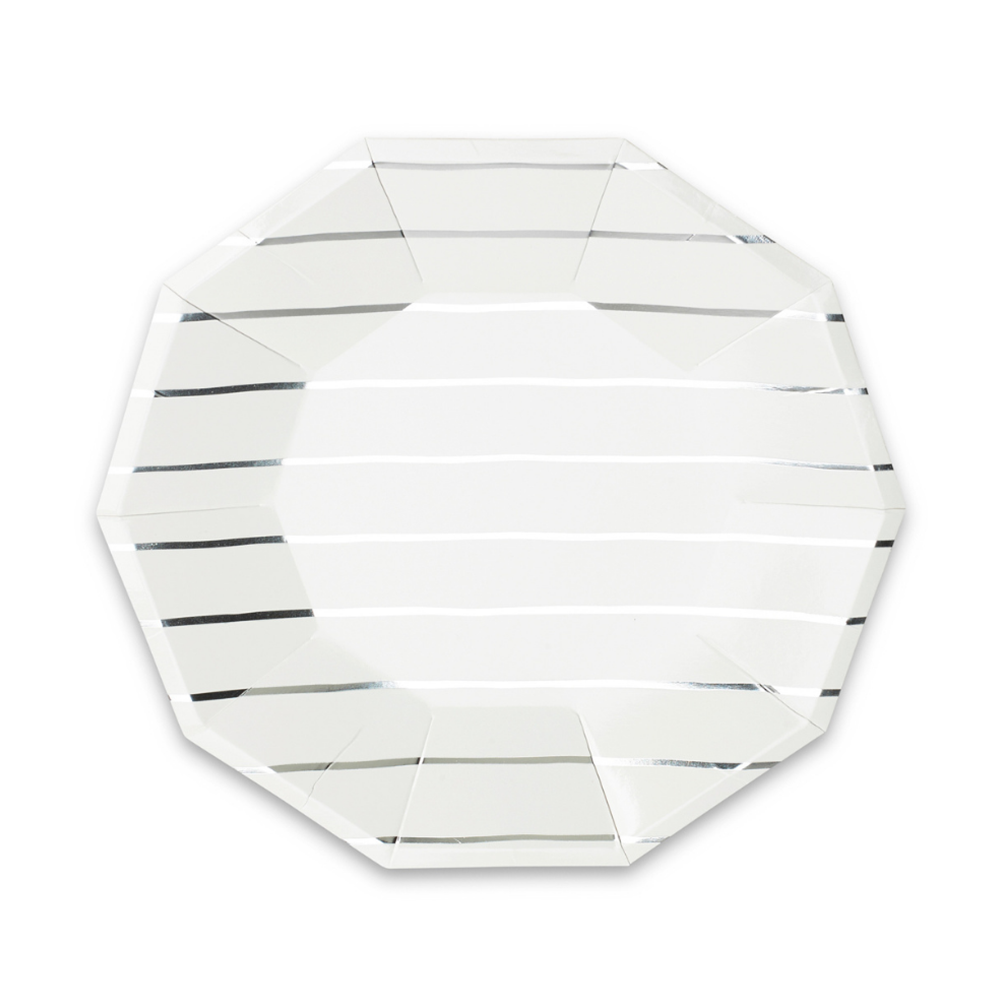 Frenchie Metallic Striped Small Plates - 8 Pack