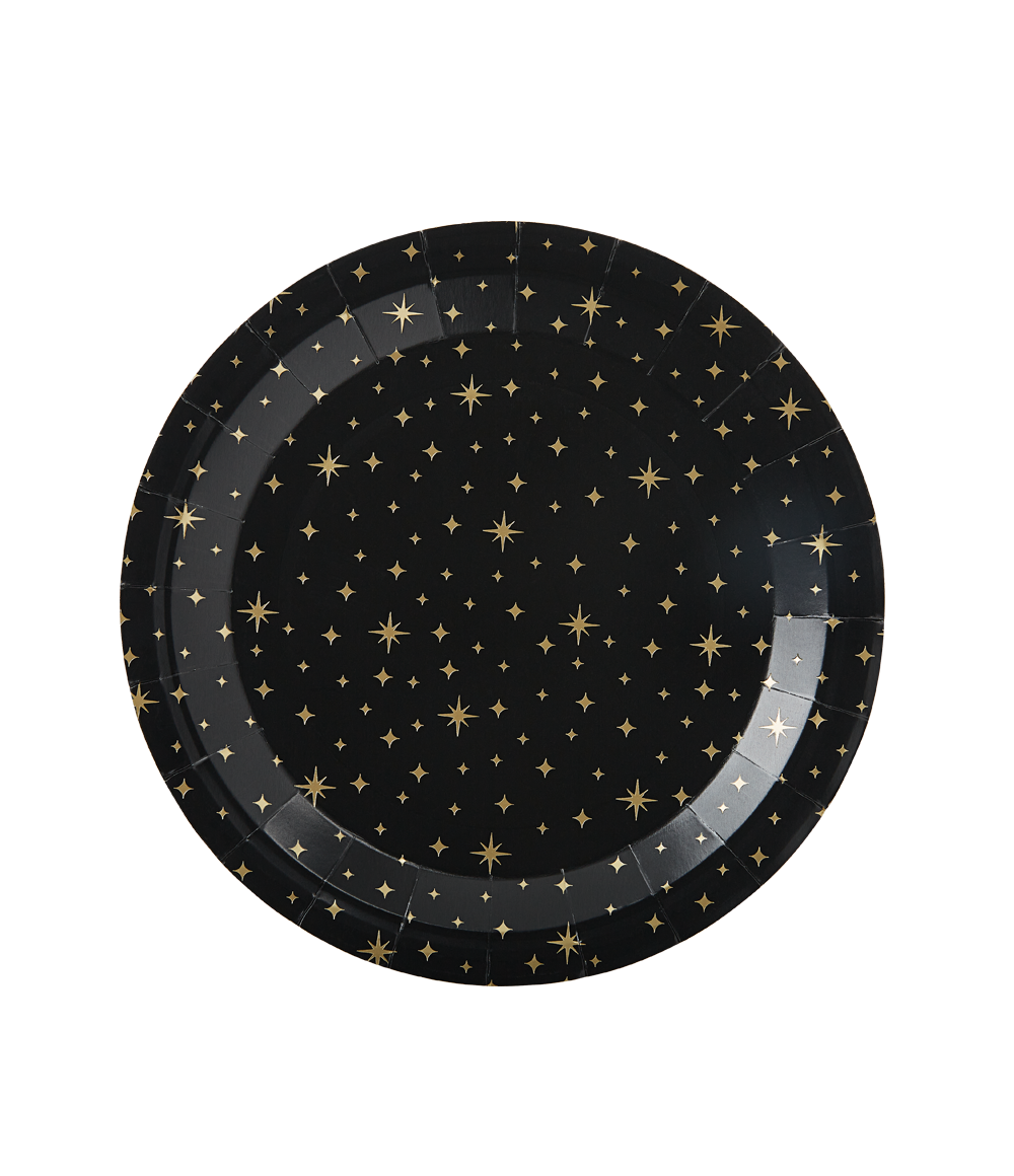 Black and Gold Star Plates