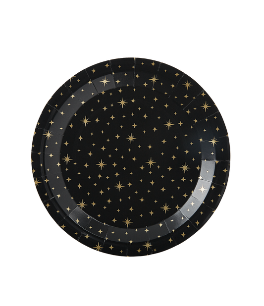 Black and Gold Star Plates