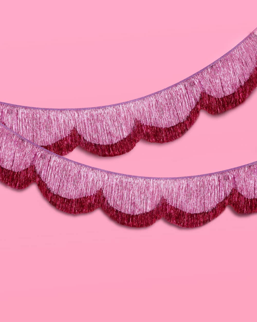 Pink Fringe Scalloped Banner