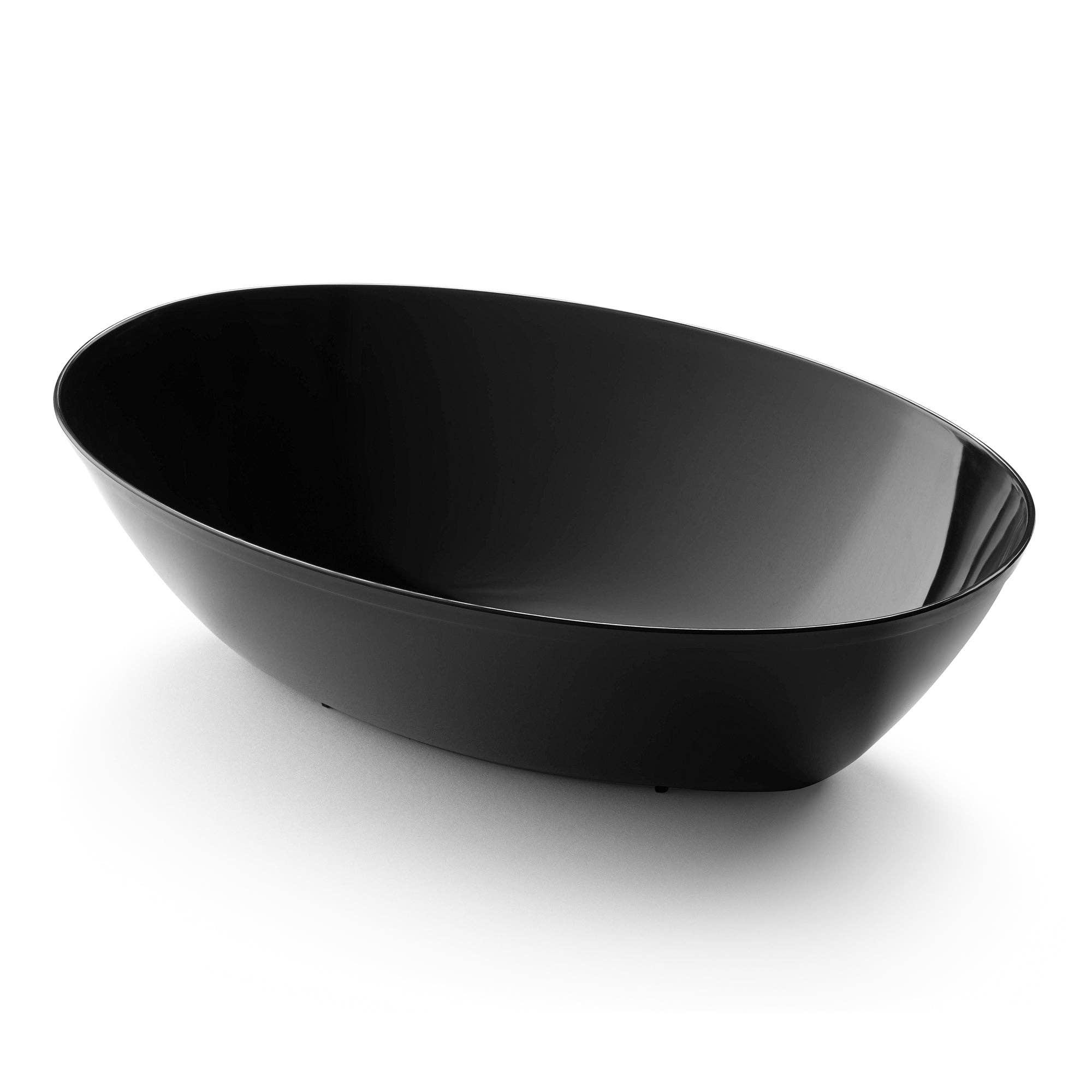 2 qt. Black Oval Plastic Serving Bowls