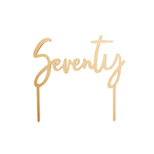 Gold 'Seventy' Cake Topper