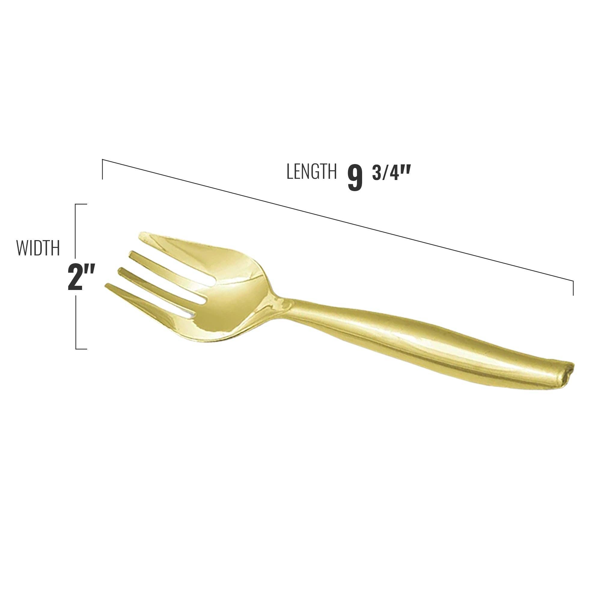 Gold Disposable Plastic Serving Flatware Set